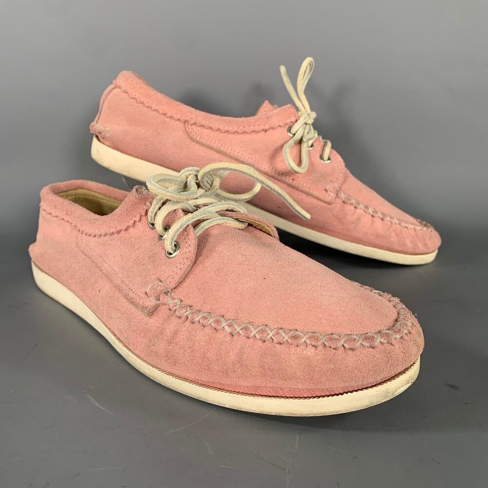 QUODDY Size 10 Pink Distressed Suede Yacht Lace Up Shoes